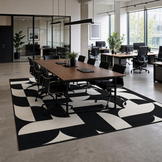 Retro Modern Vloerkleed Zwart Wit
