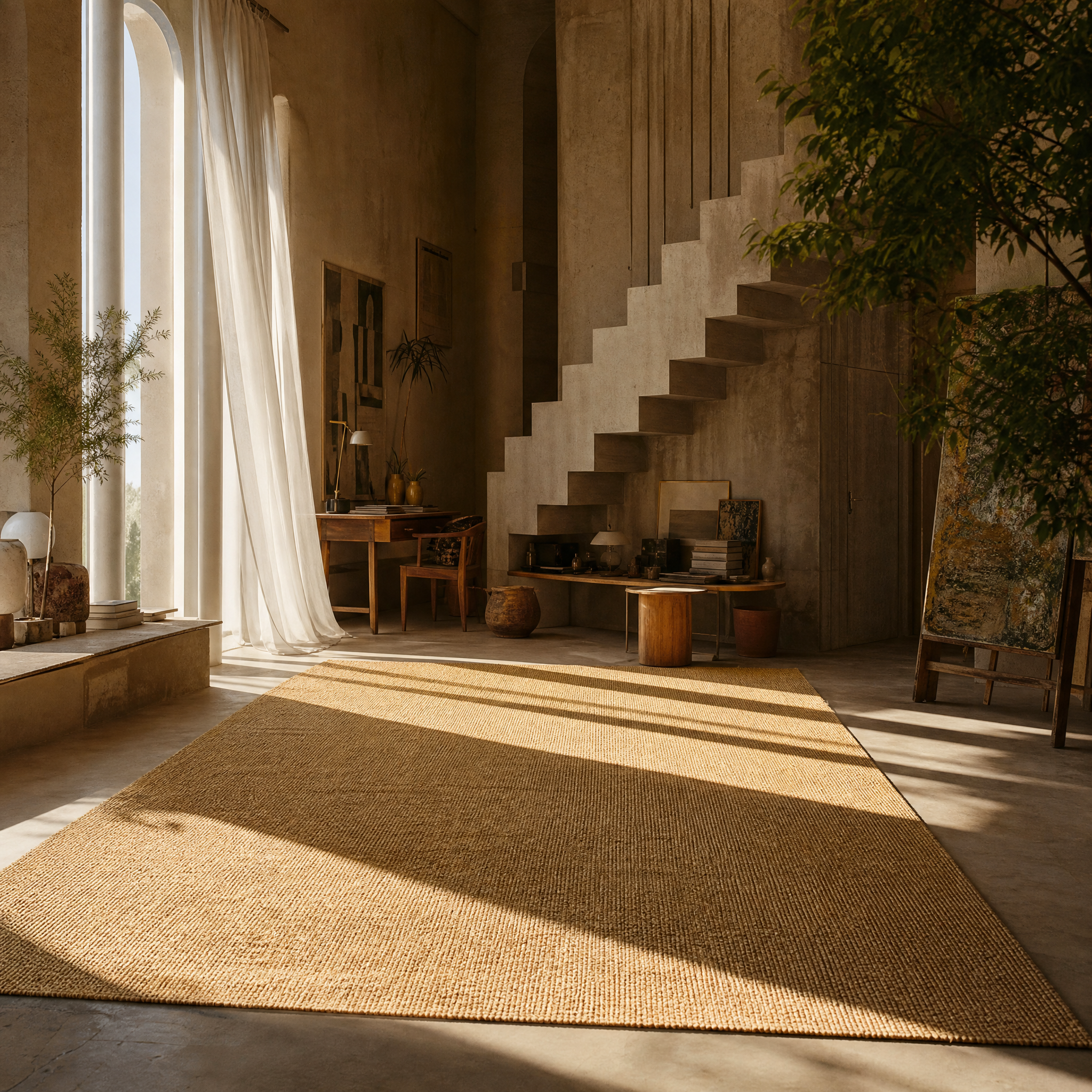Sisal Vloerkleed XXL – Honingraatstructuur – Naturel – 100% Sisal
