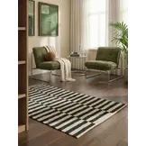 Wollen Vloerkleed Donna Zwart