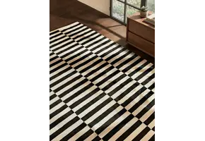 Wollen Vloerkleed Donna Zwart