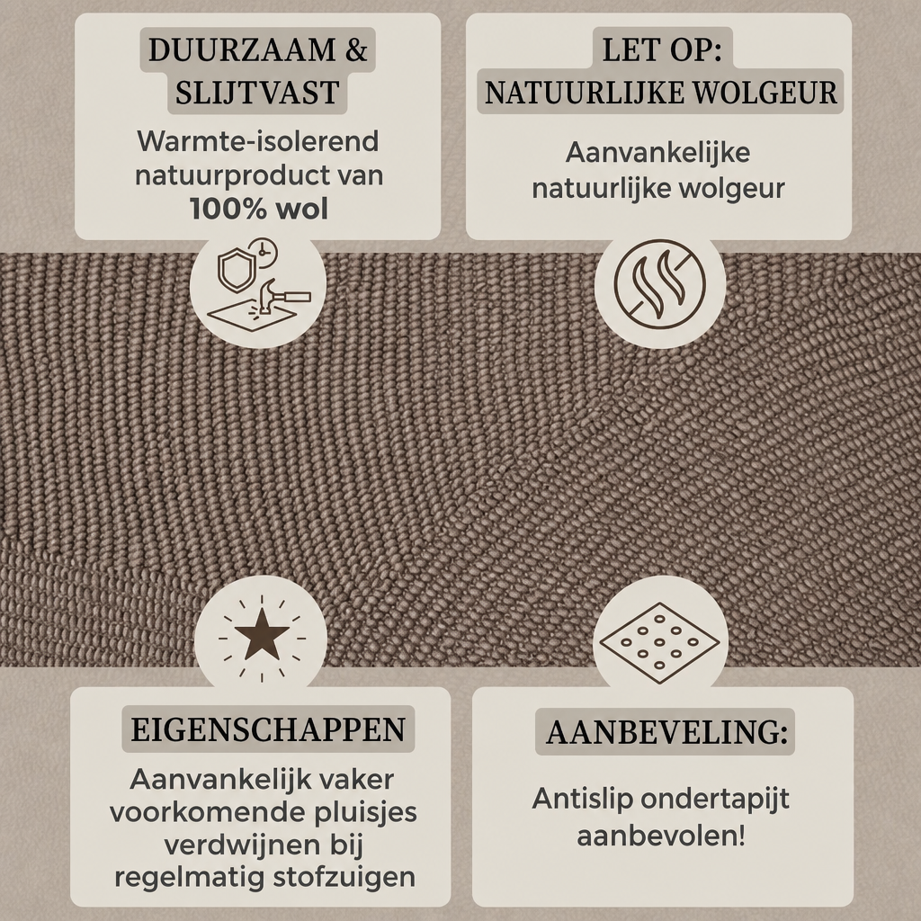 Wollen Vloerkleed Calmio Taupe