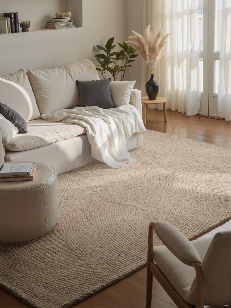 Wollen Vloerkleed Calmio Licht Beige
