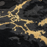 Fashion Marmer Vloerkleed Zwart Goud