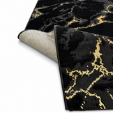 Fashion Marmer Vloerkleed Zwart Goud