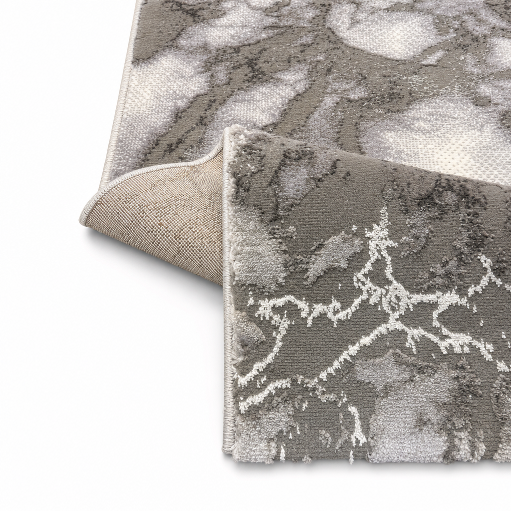 Fashion Marmer Vloerkleed Grijs Zilver