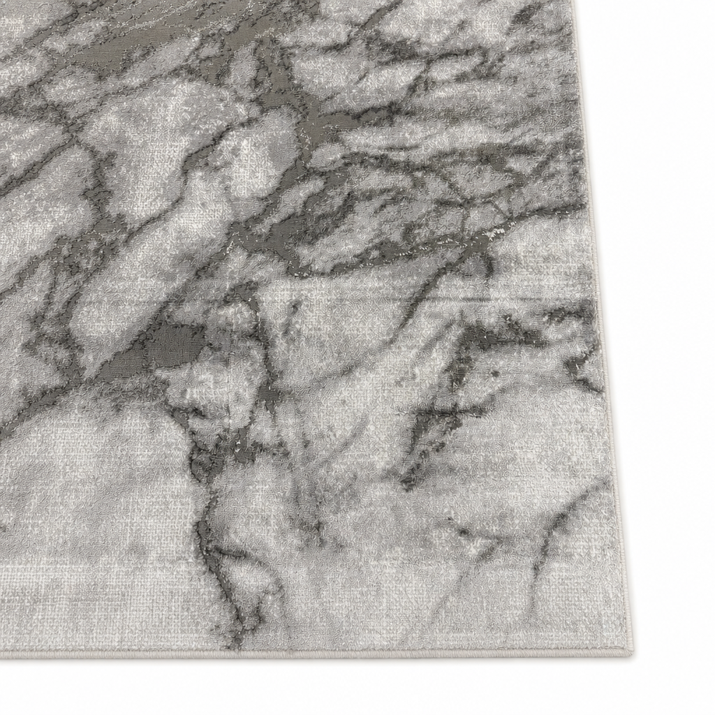 Fashion Marmer Vloerkleed Grijs Zilver