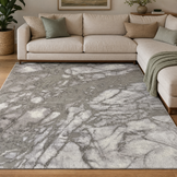Fashion Marmer Vloerkleed Grijs Zilver