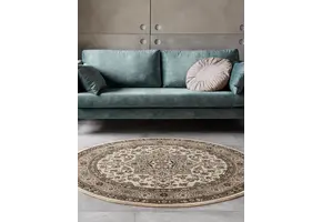 Rond Oosters Vloerkleed Parun Tabriz Beige