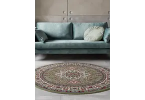 Rond Oosters Vloerkleed Parun Tabriz Groen