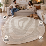 Organisch Abstract Vloerkleed Livorno Beige