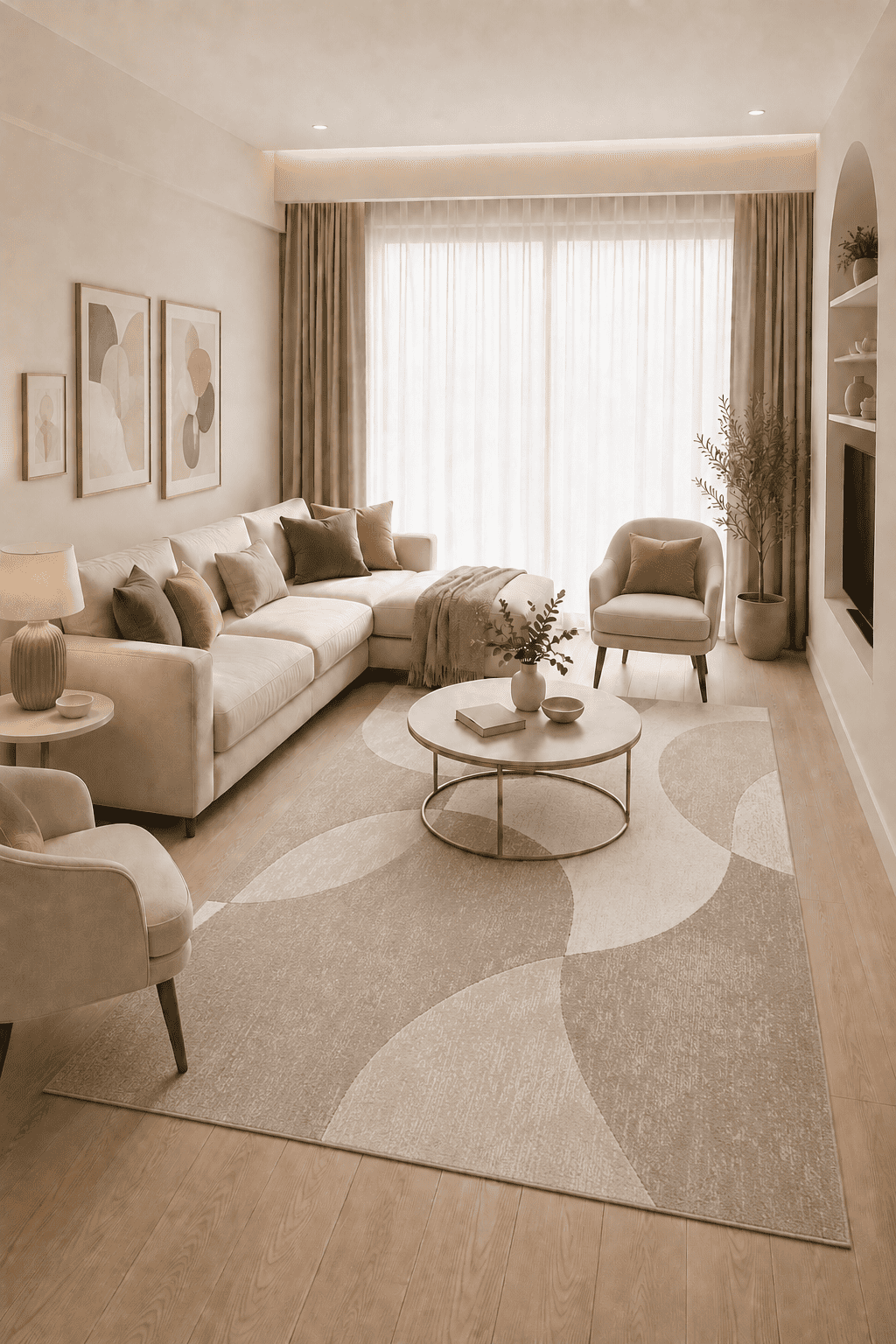 Jarden Home Vloerkleed Abstract Beige Creme
