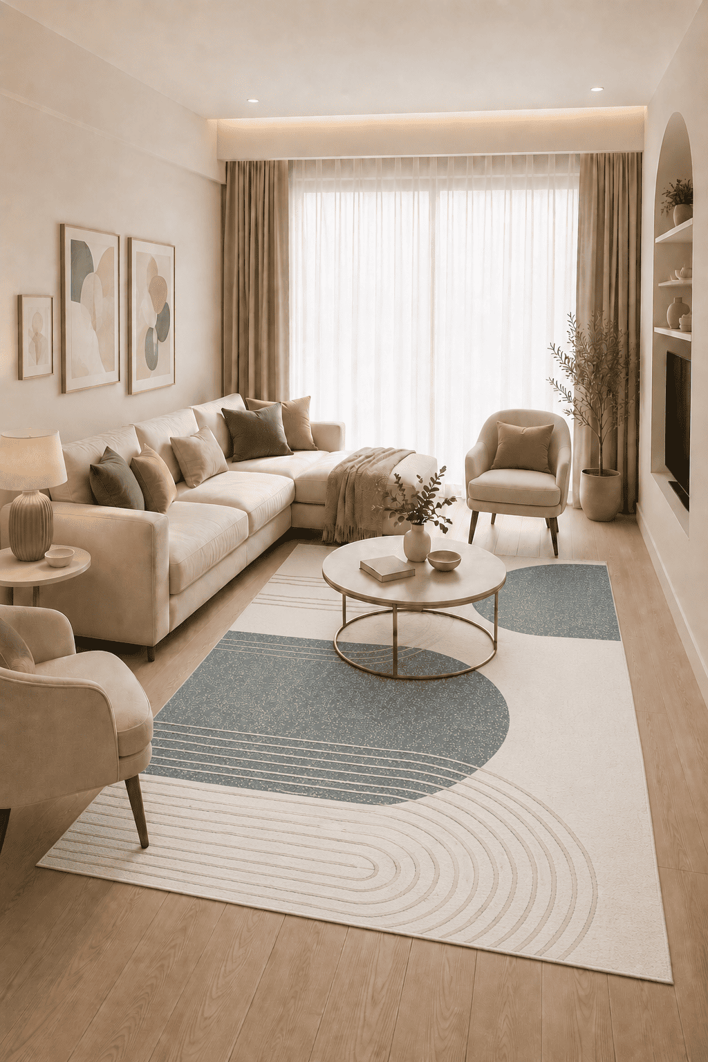 Jarden Home Vloerkleed Japandi Creme Groen