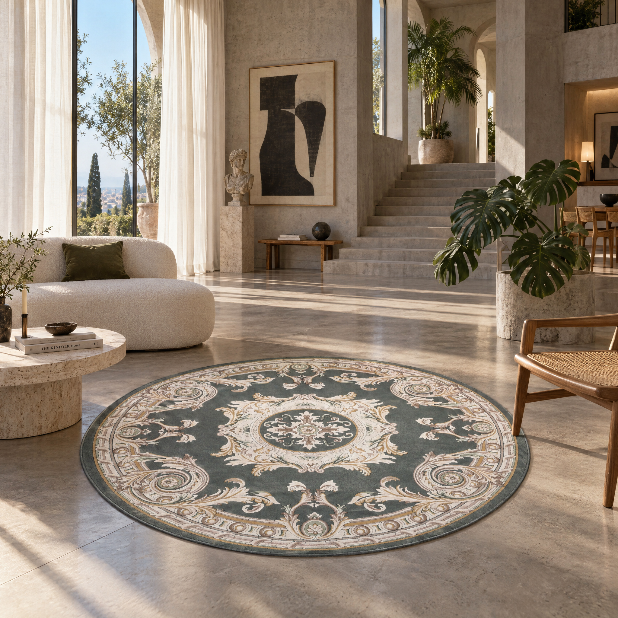 Rond Klassiek Vloerkleed Jarden Classic Groen