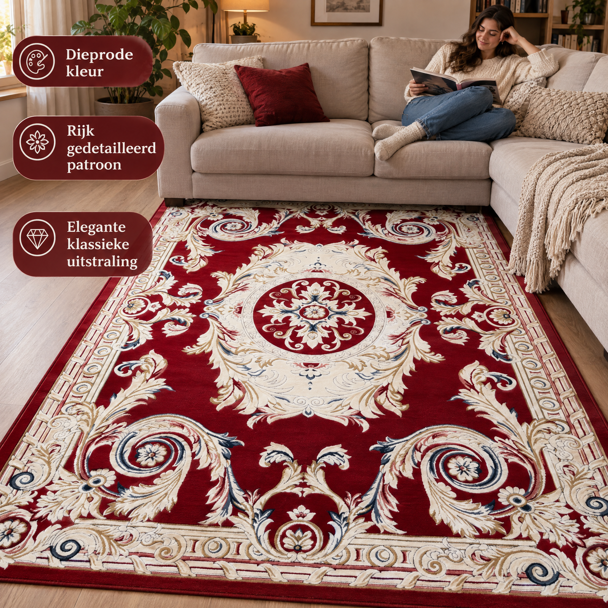 Klassiek Vloerkleed Jarden Classic Rood