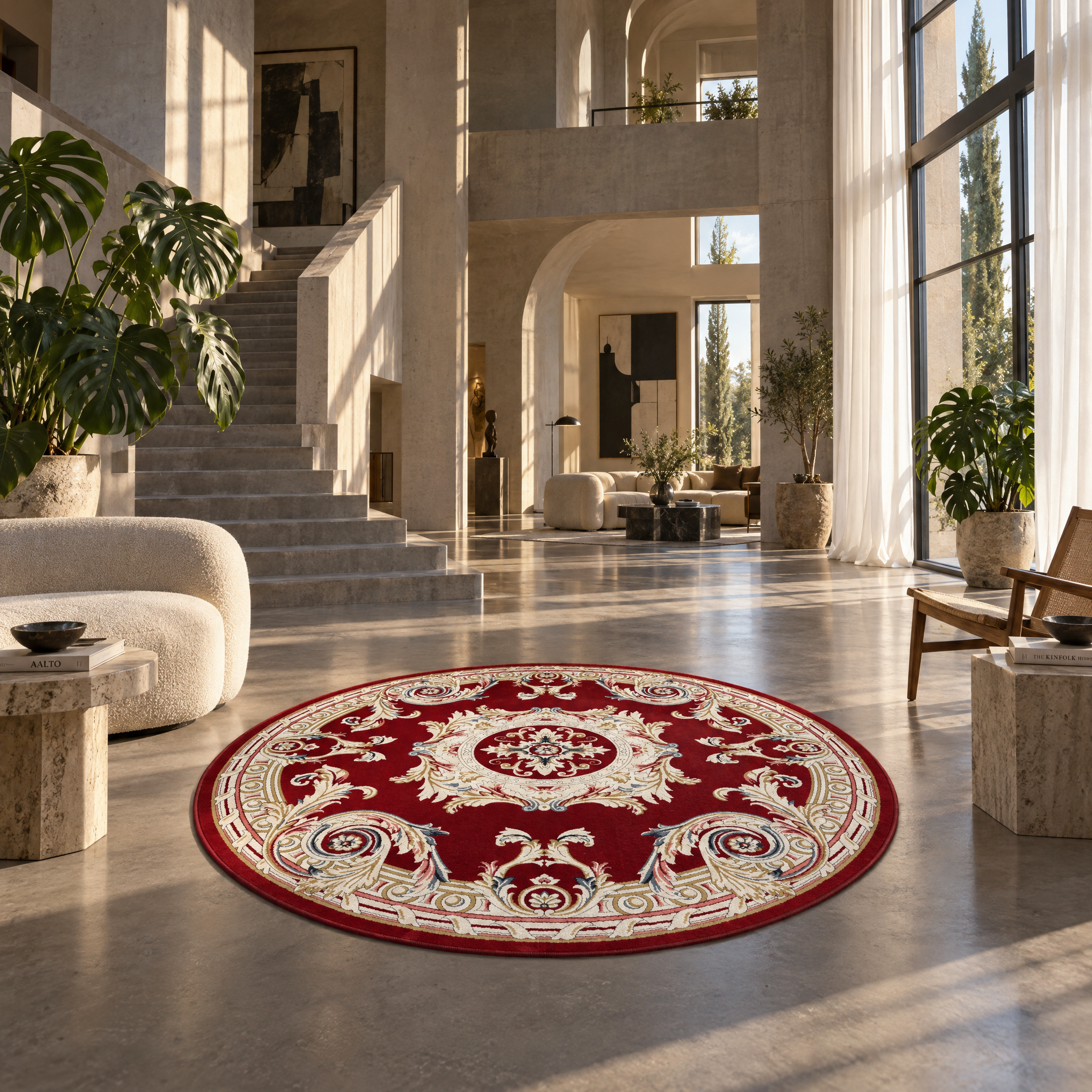 Rond Klassiek Vloerkleed Jarden Classic Rood