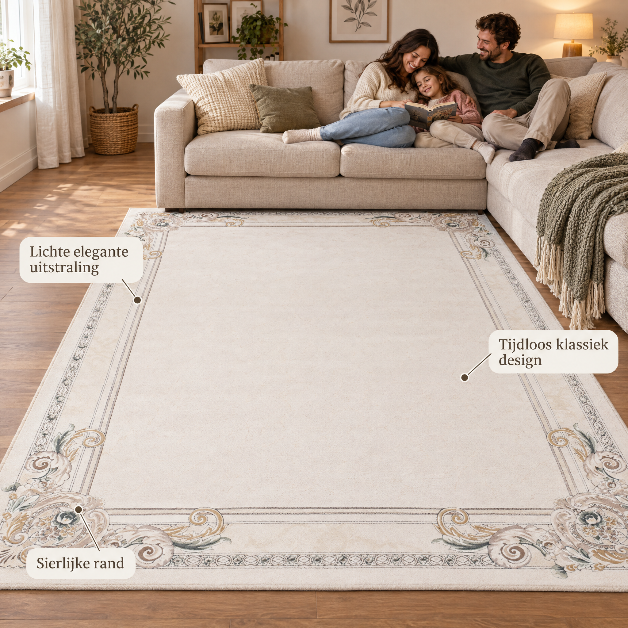Klassiek Vloerkleed Jarden Classic Creme