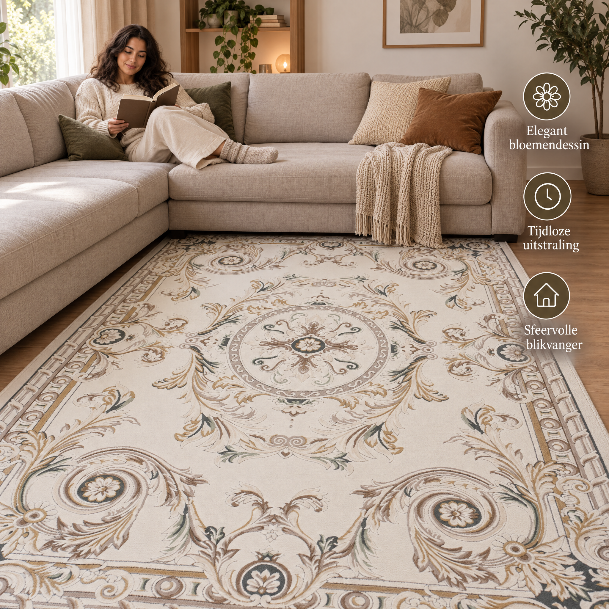 Klassiek Vloerkleed Jarden Classic Creme