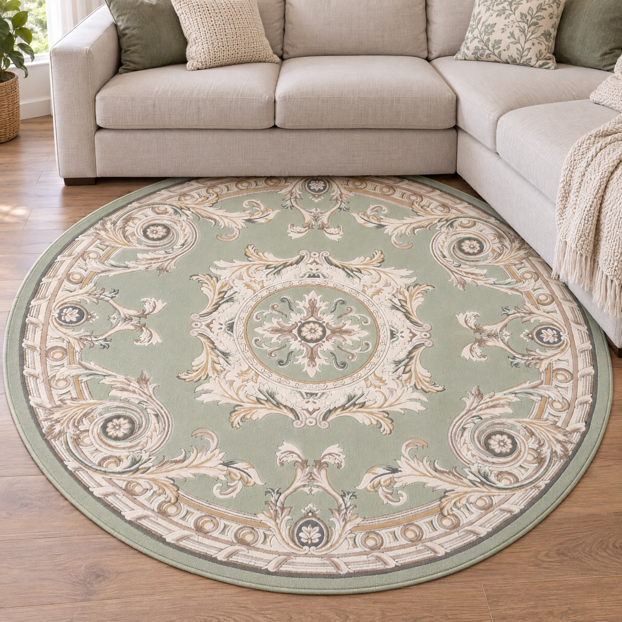 Rond Klassiek Vloerkleed Jarden Classic Groen