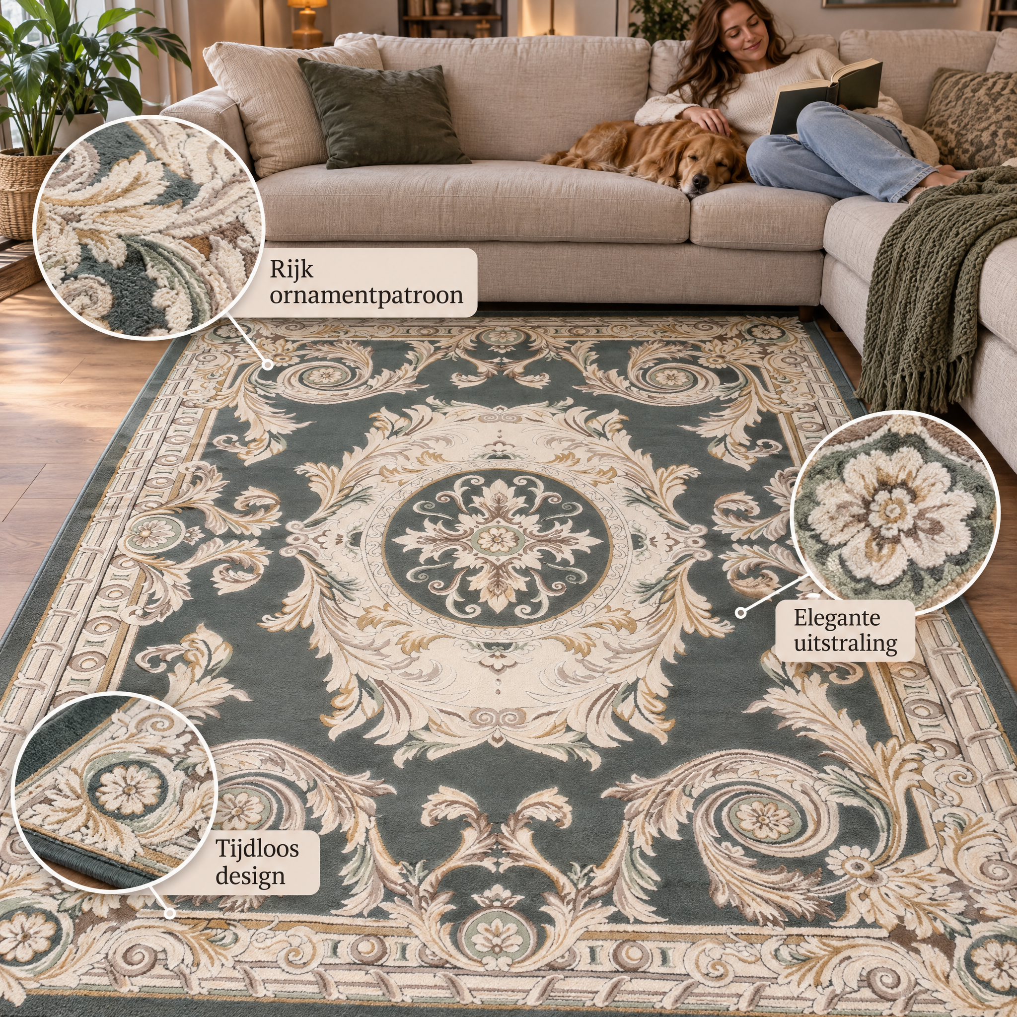 Klassiek Vloerkleed Jarden Classic Groen