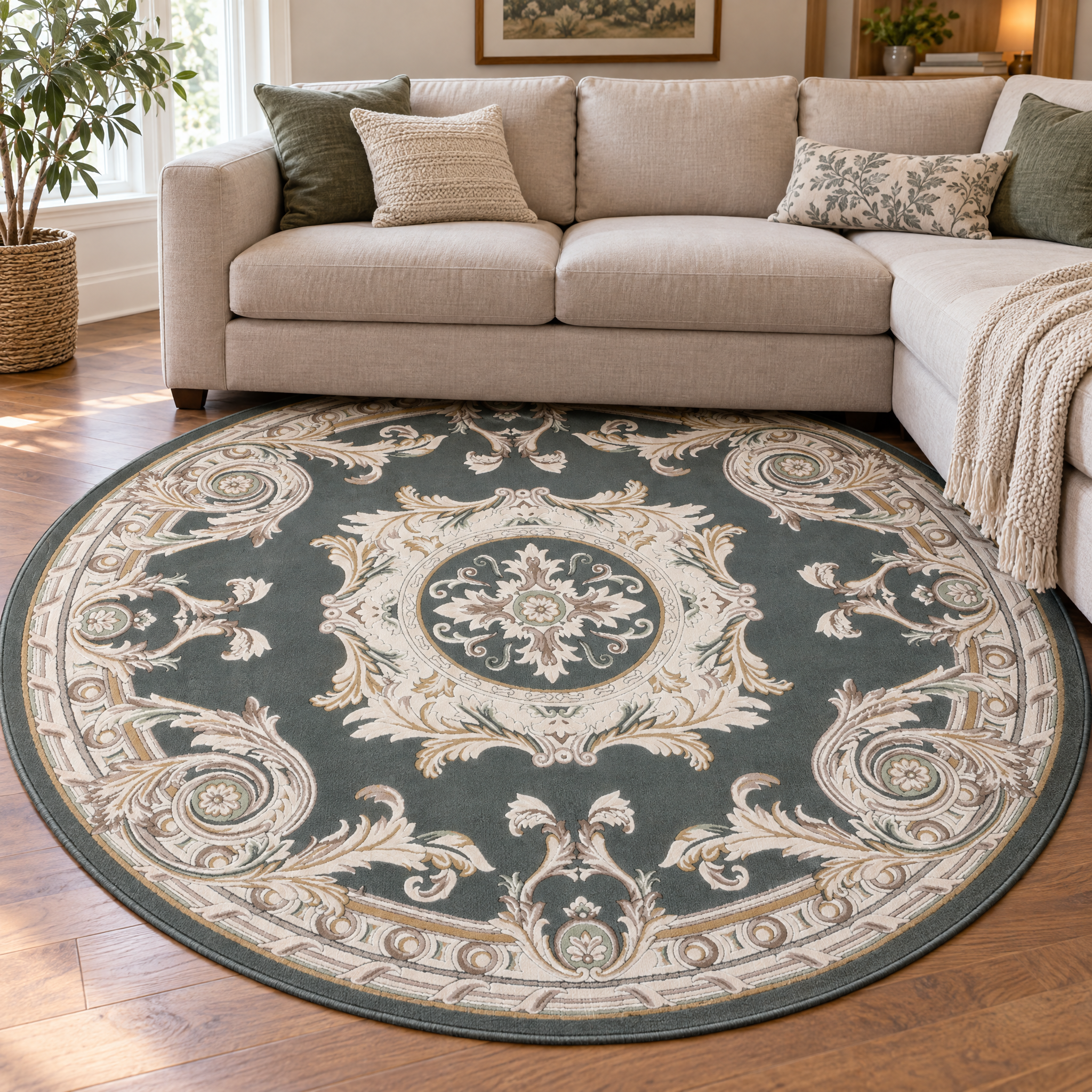 Rond Klassiek Vloerkleed Jarden Classic Groen