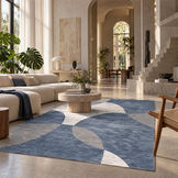 Jarden Home Vloerkleed Abstract Blauw Creme