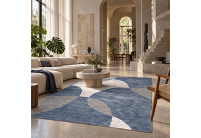 Jarden Home Vloerkleed Abstract Blauw Creme