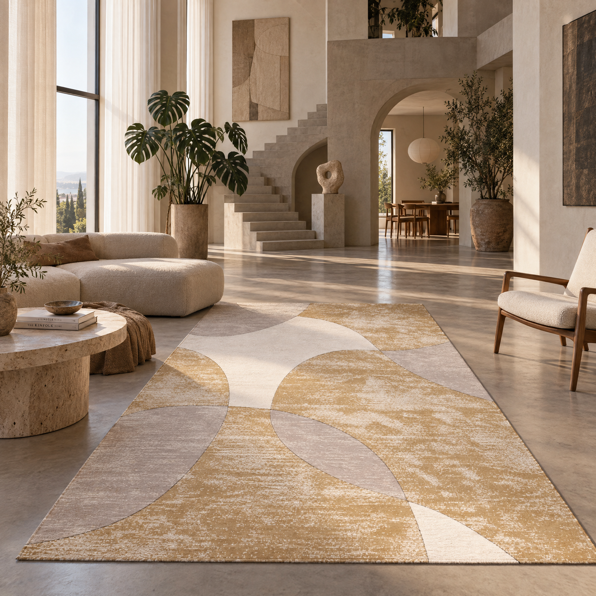 Jarden Home Vloerkleed Abstract Geel Creme
