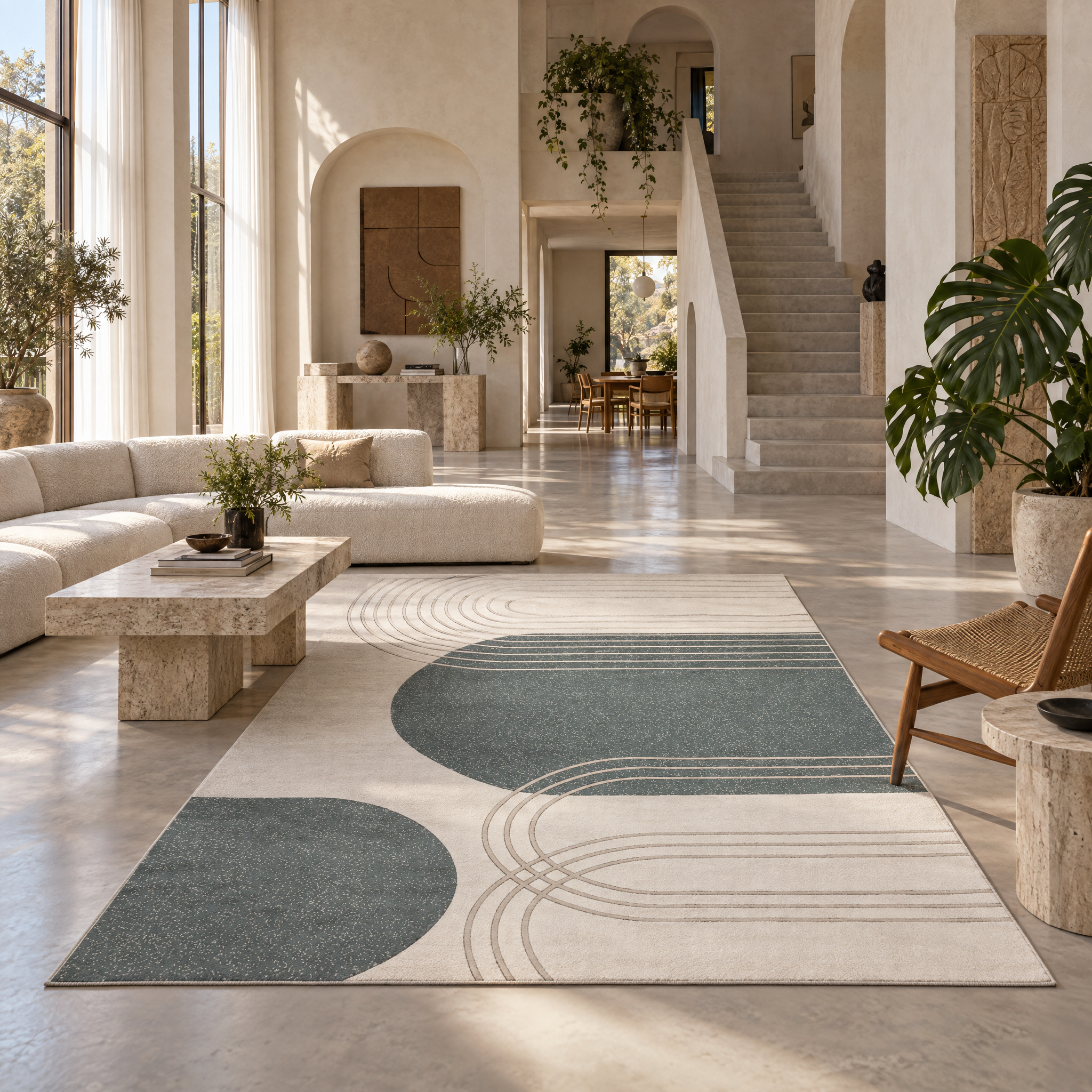 Jarden Home Vloerkleed Japandi Creme Groen