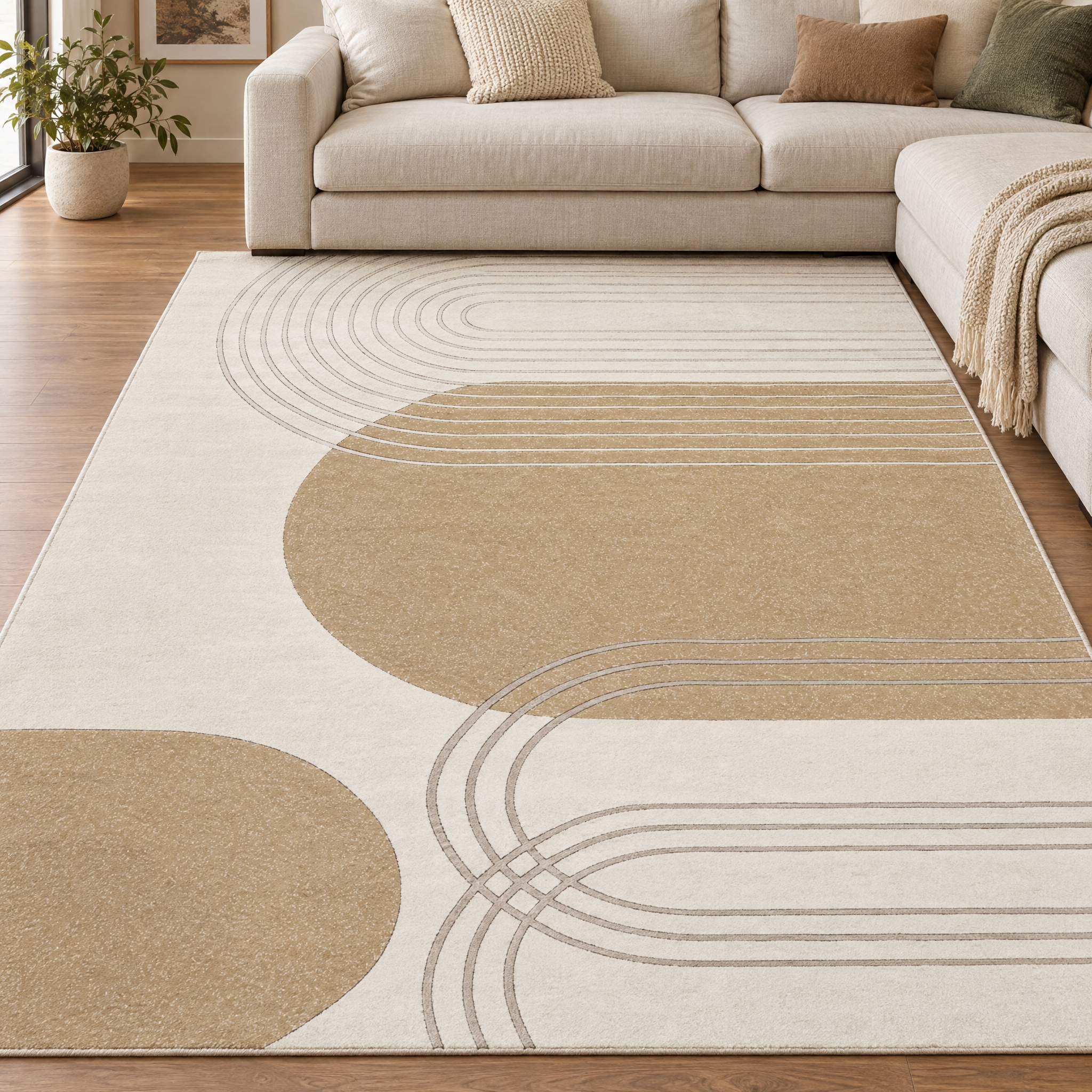 Jarden Home Vloerkleed Japandi Creme Geel
