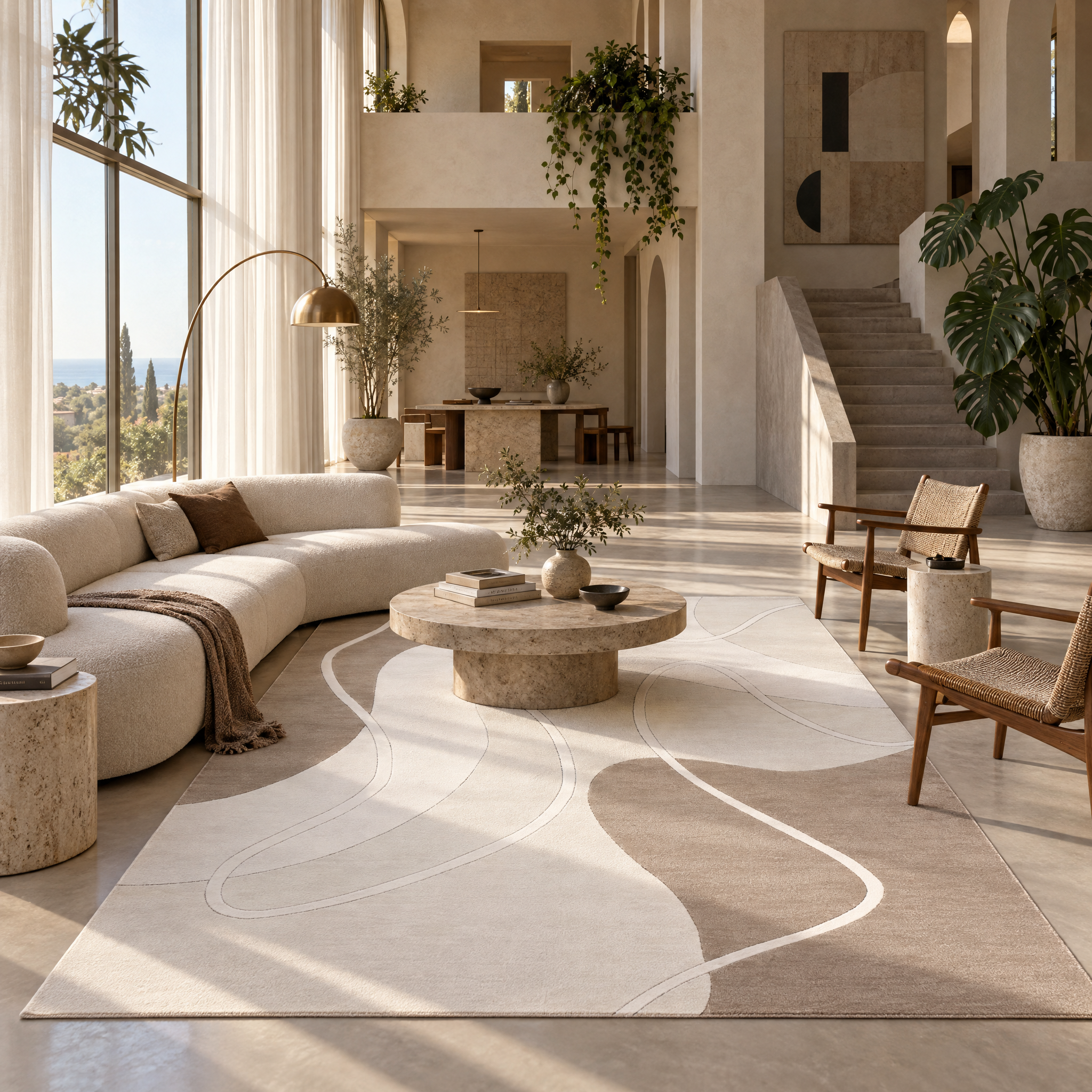 Jarden Home Vloerkleed Japandi Lines Beige Creme