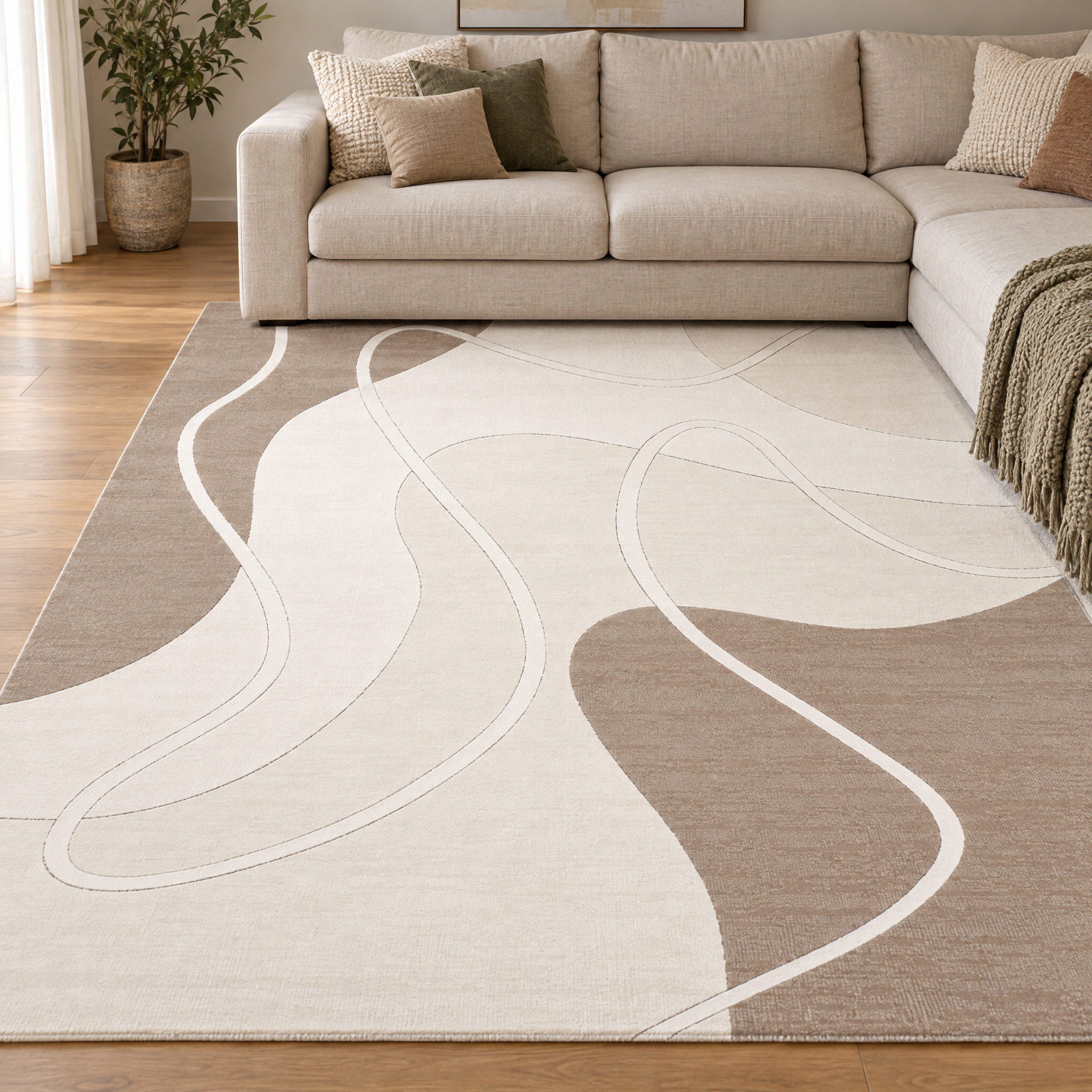 Jarden Home Vloerkleed Japandi Lines Beige Creme