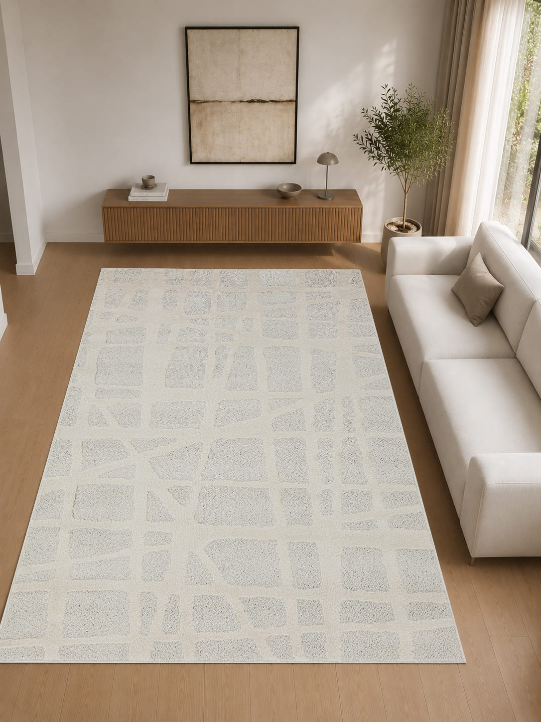 Japandi Loft Vloerkleed Creme