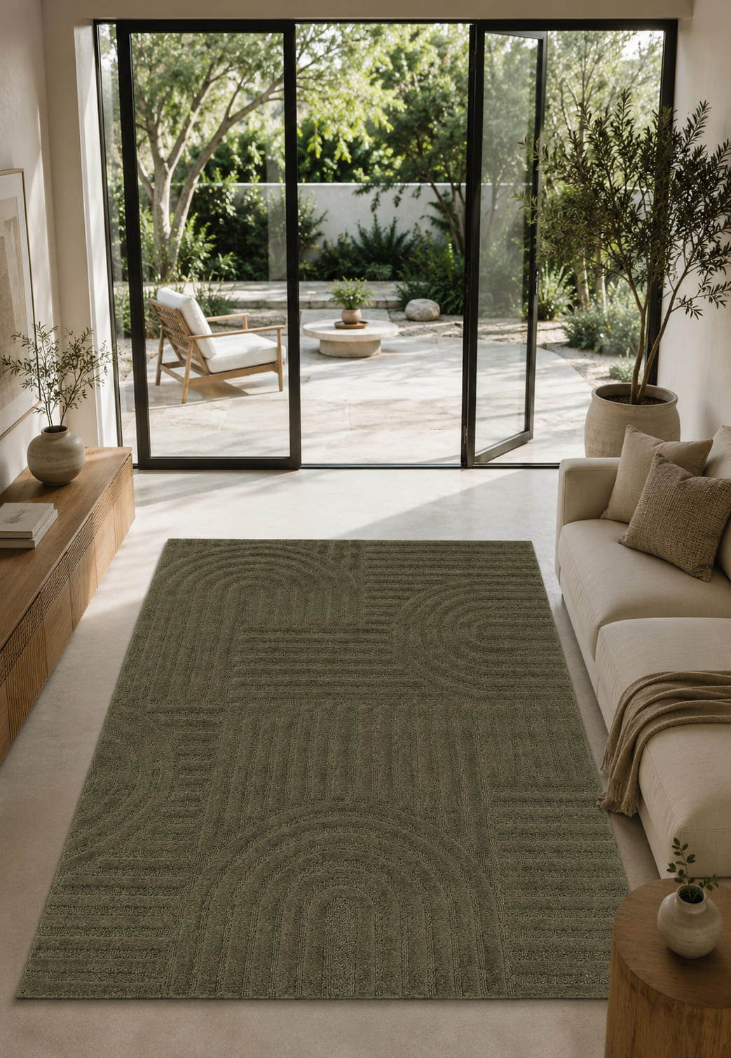Japandi Loom Vloerkleed Groen