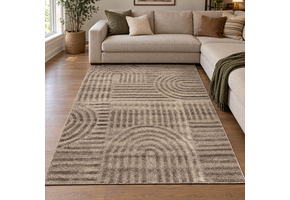 Japandi Loom Vloerkleed Taupe