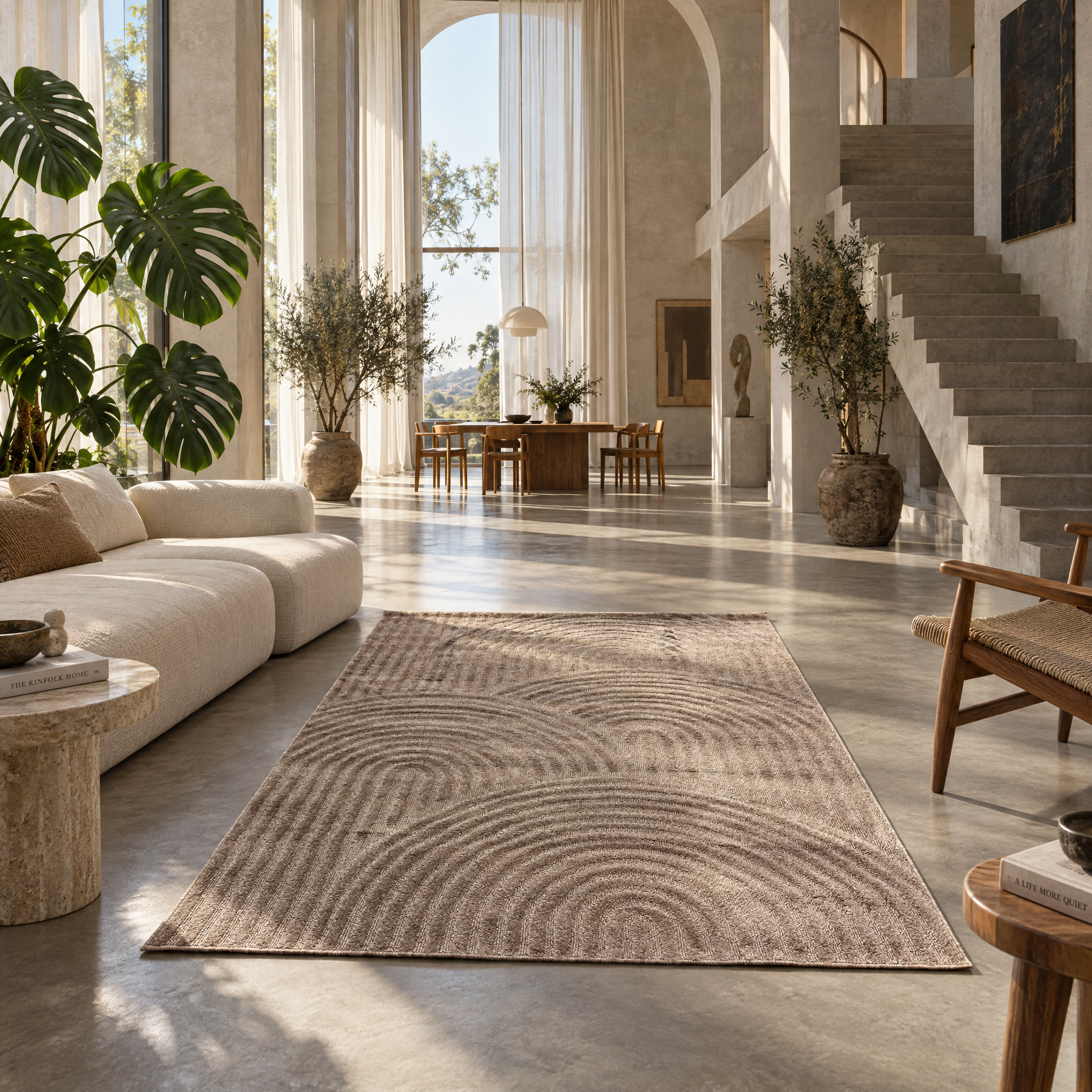 Japandi Loop Vloerkleed Taupe