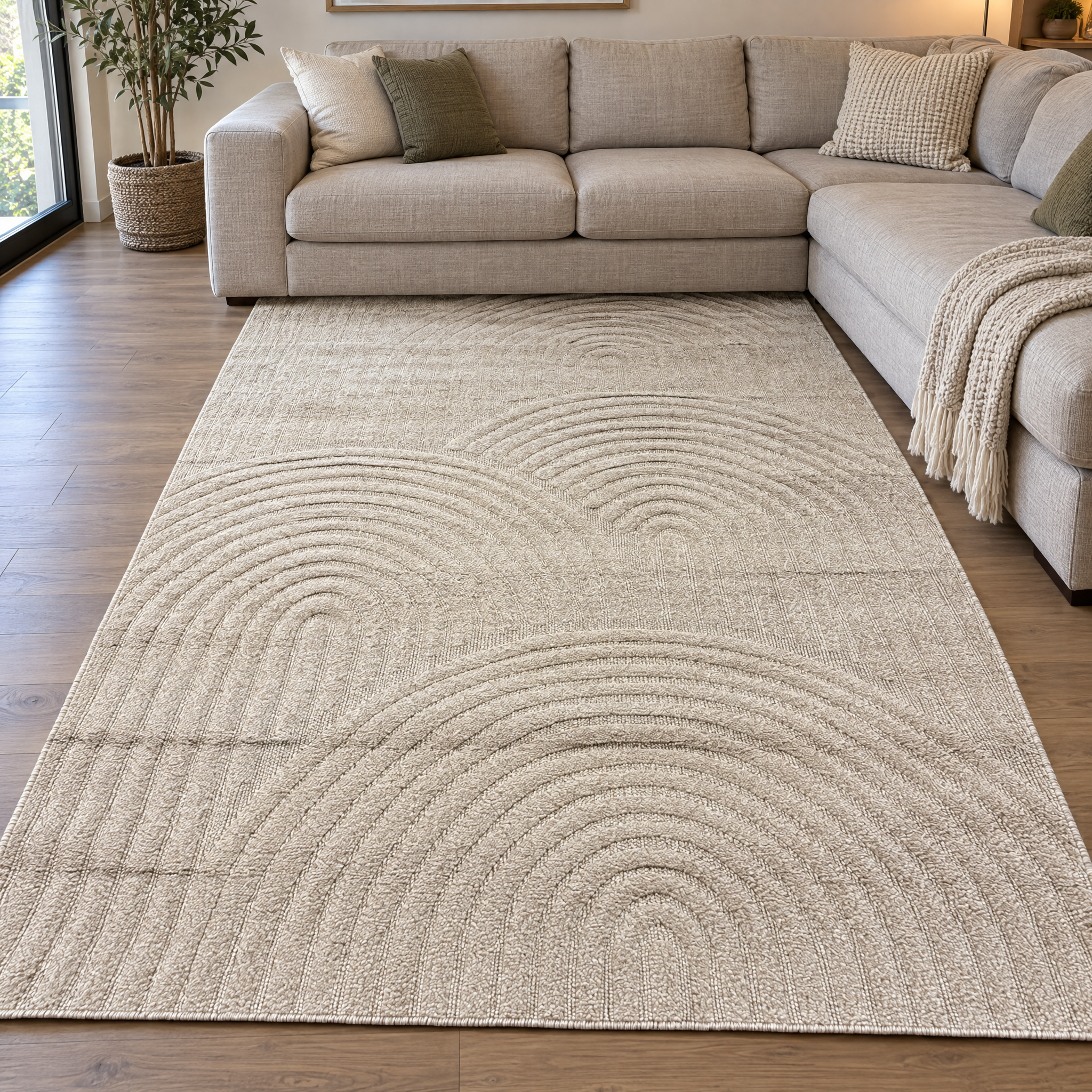 Japandi Loop Vloerkleed Beige