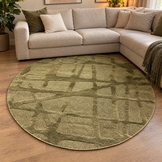 Japandi Loft Rond Vloerkleed Groen