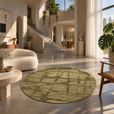 Japandi Loft Rond Vloerkleed Groen