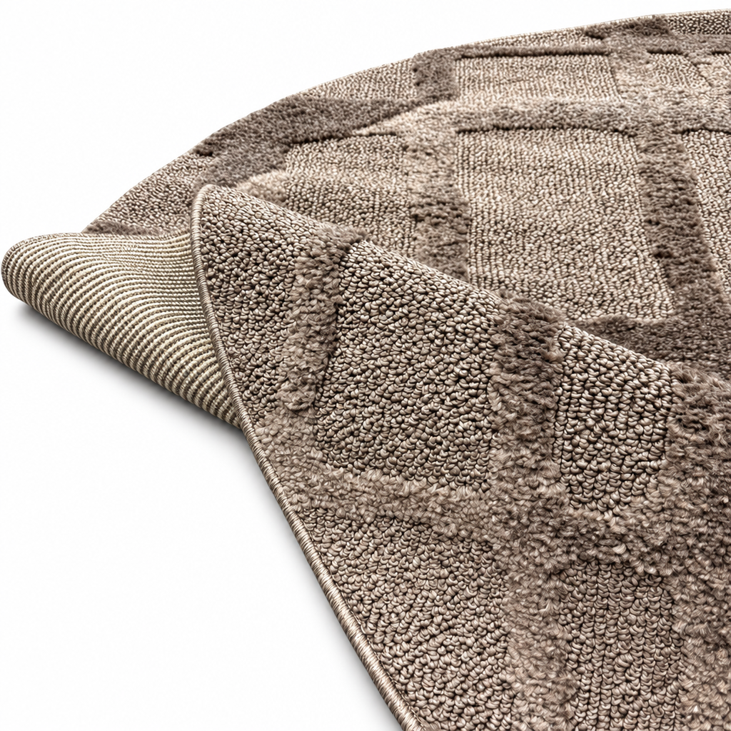 Japandi Loft Rond Vloerkleed Taupe