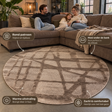 Japandi Loft Rond Vloerkleed Taupe