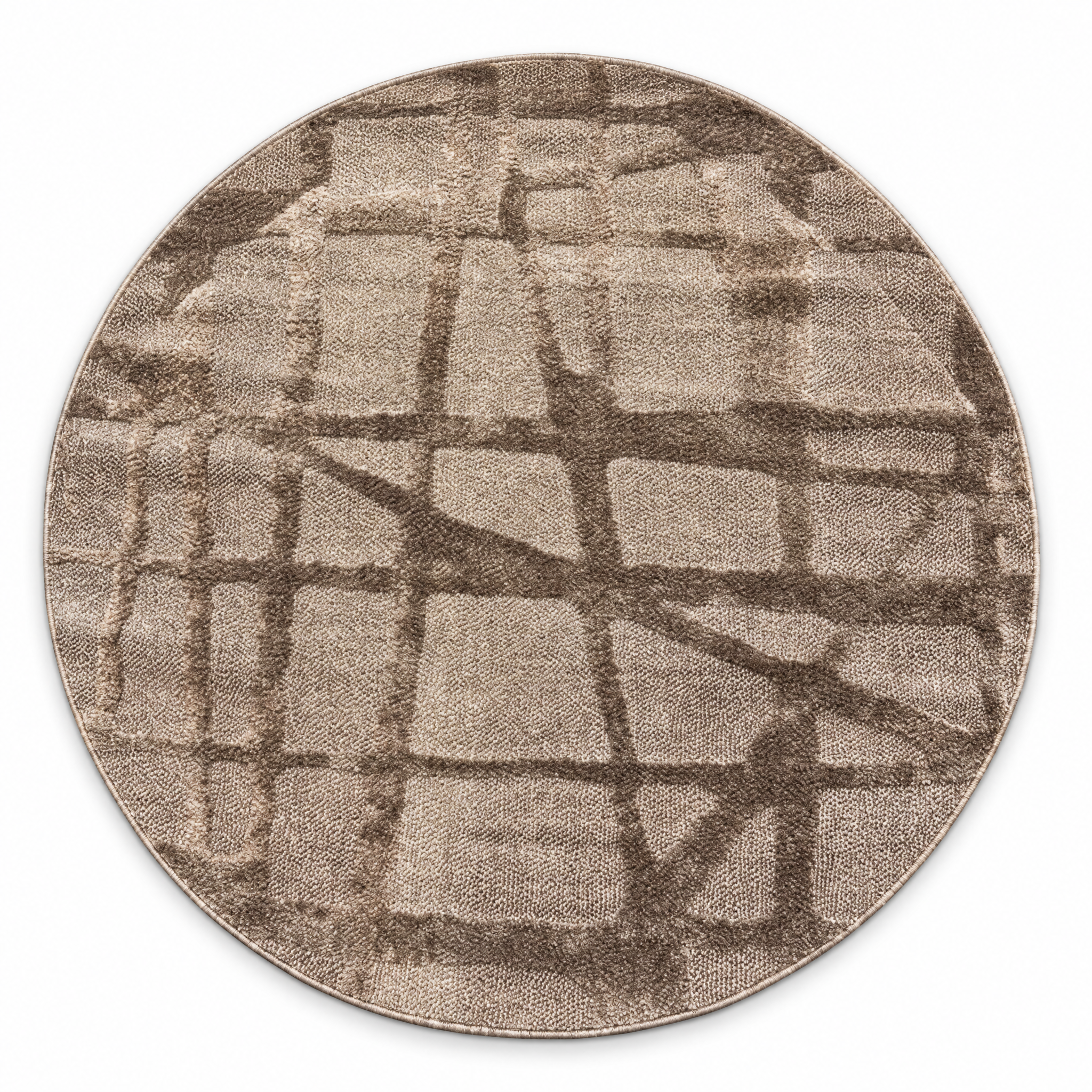 Japandi Loft Rond Vloerkleed Taupe