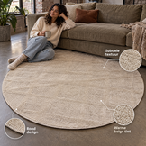 Japandi Loft Rond Vloerkleed Beige