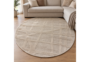 Japandi Loft Rond Vloerkleed Beige