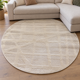 Japandi Loft Rond Vloerkleed Creme