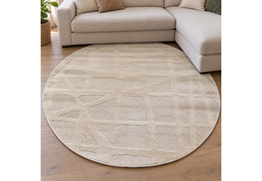 Japandi Loft Rond Vloerkleed Creme