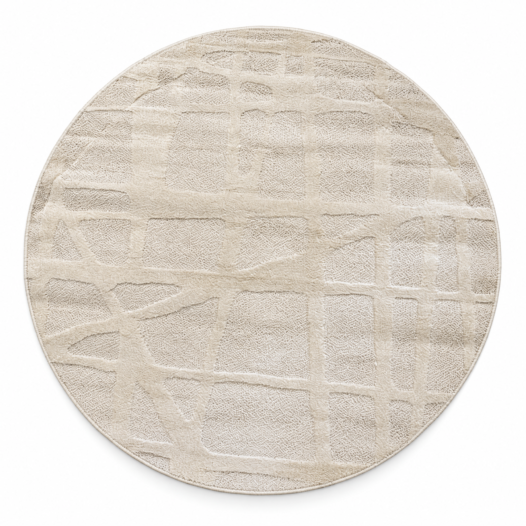 Japandi Loft Rond Vloerkleed Creme