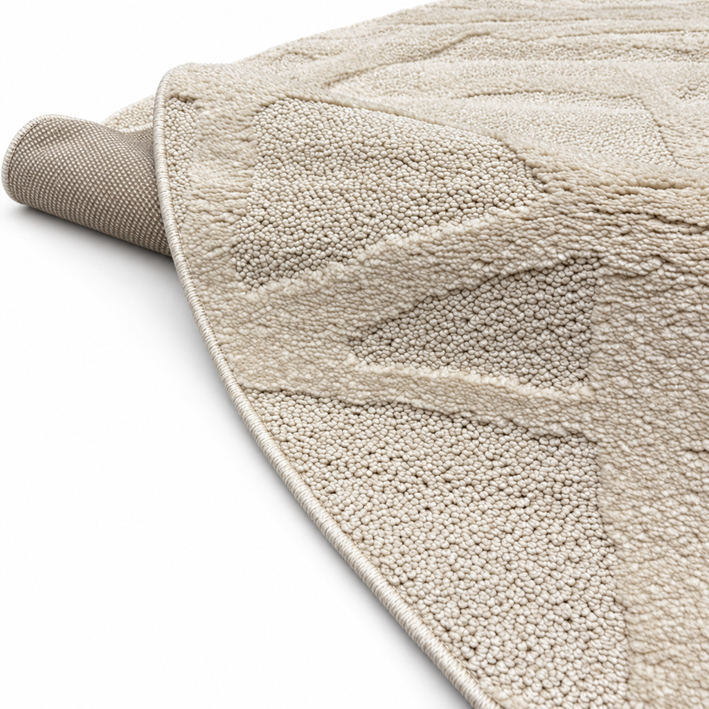 Japandi Loft Rond Vloerkleed Creme