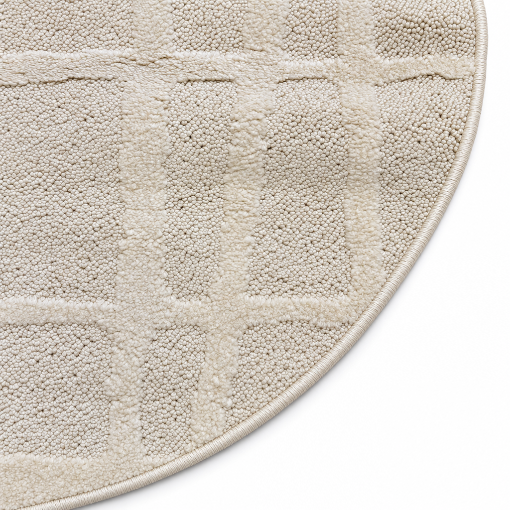 Japandi Loft Rond Vloerkleed Creme
