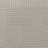 Japandi Loom Rond Vloerkleed Creme