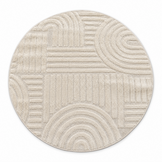 Japandi Loom Rond Vloerkleed Creme